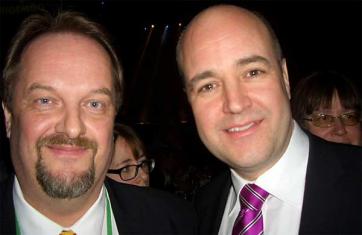 Nils-Åke Mårheden och statsminister Fredrik Reinfeldt| Foto: Håbomoderaterna