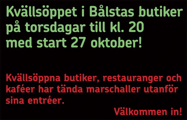 Kvällsöppet på torsdagar i Bålsta