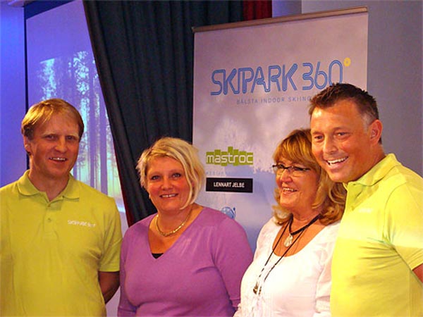 Kan Håbos politiker hantera Skipark360 rätt undrar insändaren | Här på bild Nina Lagh (M) och Agneta Hägglund (S) omgiven av  Per Hammarström, vVD och Glenn Bovin, VD skipark360 | Foto (Arkiv): Attila Gal