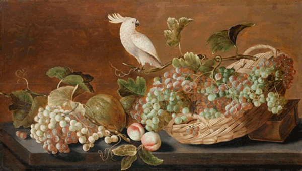 Still Life with parrot av Roelof Koets | Skoklosters slott