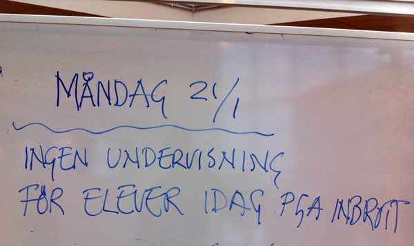 Inbrott i Fridegårdsgymnasiet