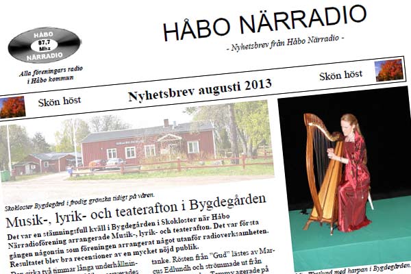 Augusti månads nyhetsbrev från Håbo Närradio