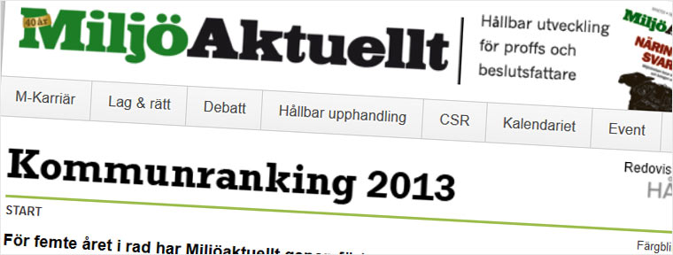 Håbo kommuns miljöarbete ett bottennapp