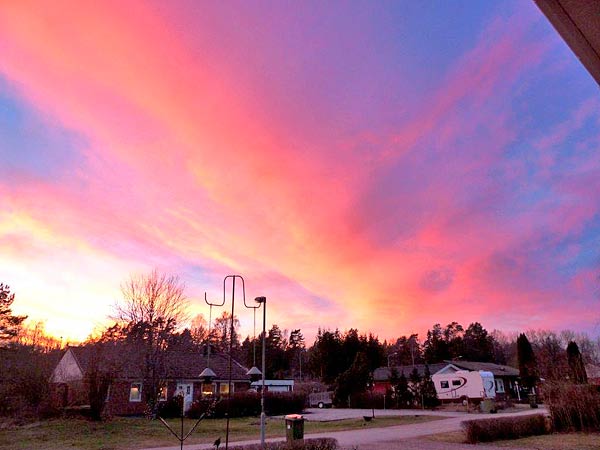 Solnedgången, fotad av Siv Sköld i Bålsta