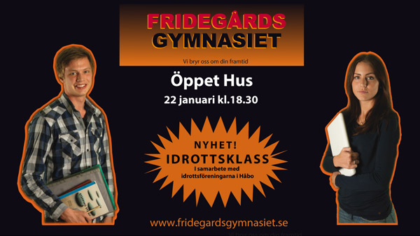 Fridegårdsgymmnasiet håller öppet hus