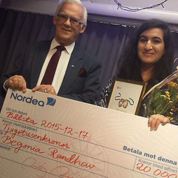 Begonia Randhav motog stipendiet av Håkan Welin.(FP)
