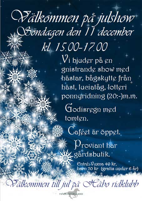 Håbo Ridklubb anordnar julshow