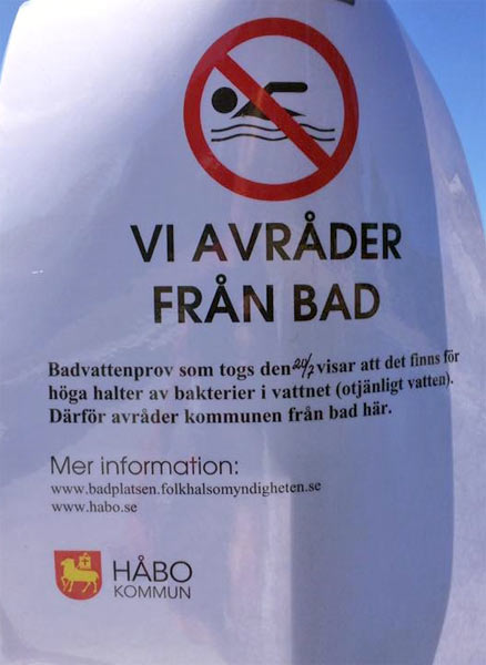 Avrådan från bad vid Kalmarsandsbadet